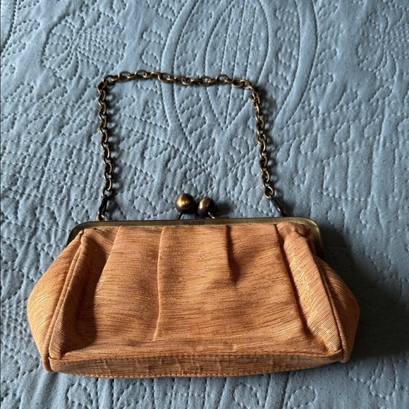 Unlisted by Kenneth Cole Retro Gold and Tan Clutch with Chain - Picture 1 of 6